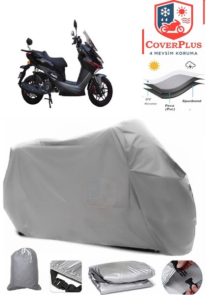 Motolux Mtx 125 Motor Brandası Gri Motorsiket Brandası Motor Örtüsü Çadır Su Geçirmez Motosiklet Kılıfı Motor Brandası