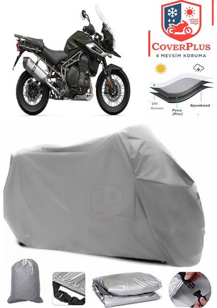 Triumph Tiger Explorer Xca Motor Brandası Gri Motorsiket Brandası Motor Örtüsü Çadır Su Geçirmez Motosiklet Kılıfı Motor Brandası