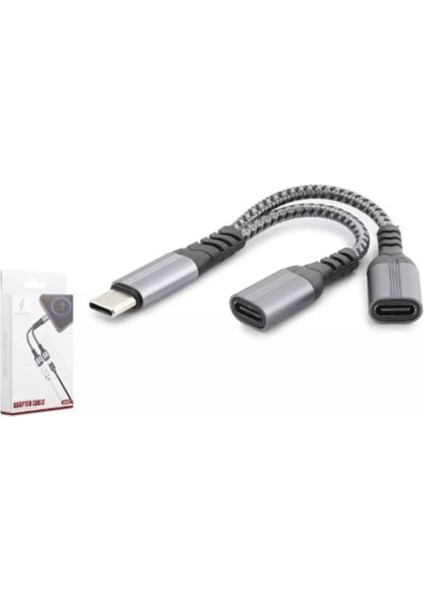Hadron GJ-015 Type-C To 2-Type-C F Kablo Car Şarj Siyah