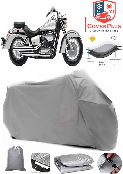 Honda Vt 750 C Shadow Motor Brandası Gri Motorsiket Brandası Motor Örtüsü Çadır Su Geçirmez Motosiklet Kılıfı Motor Brandası