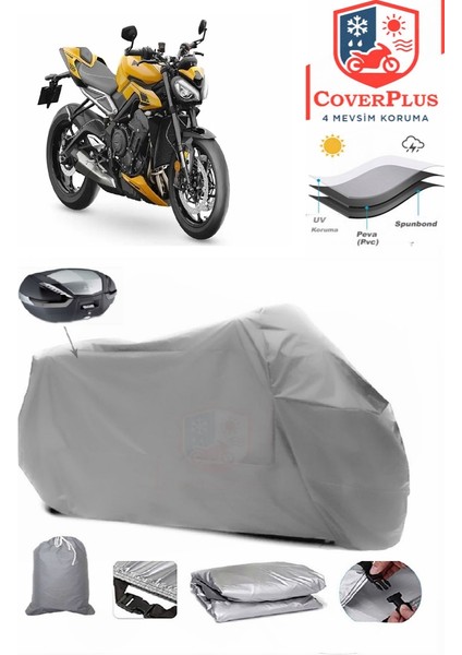 Triumph Street Triple Rs Motor Brandası Gri Arka Çanta Uyumlu Motorsiket Brandası Motor Örtüsü Çadır Su Geçirmez Motosiklet Kılıfı Motor Brandası
