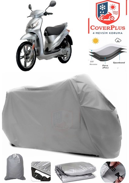 Peugeot Looxor Motor Brandası Gri Motorsiket Brandası Motor Örtüsü Çadır Su Geçirmez Motosiklet Kılıfı Motor Brandası