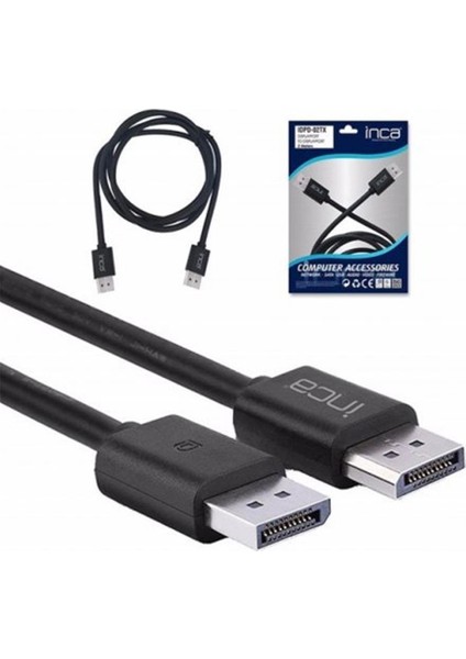 Inca IDPD-02TX 2mt Displayport To Displayport 4K Kablo