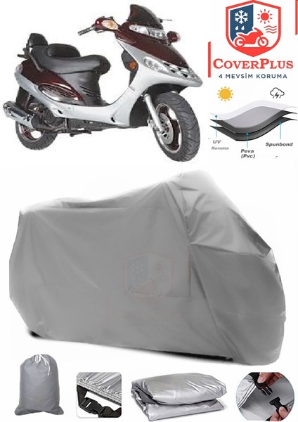 Mondial 150 Re Motor Brandası Gri Motorsiket Brandası Motor Örtüsü Çadır Su Geçirmez Motosiklet Kılıfı Motor Brandası