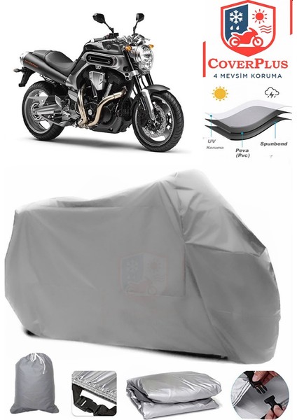 Yamaha Mt-01 Motor Brandası Gri Motorsiket Brandası Motor Örtüsü Çadır Su Geçirmez Motosiklet Kılıfı Motor Brandası