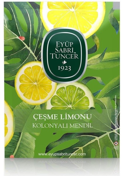 Eyüp Sabri Tuncer 50LI Mendil Çeşme Limonu Kolonyalı (9,3 x 12,5) Doypack