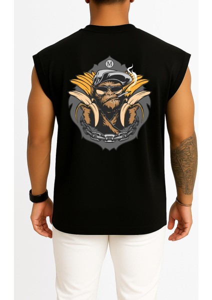 Oversize Ape Chimpanzee Gorilla Bornean Orangutan Cep ve Sırt Tasarımlı Atlet fiyatları