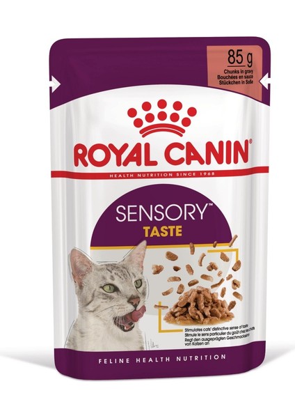 Sensory Tat Duyusu için Sos İçerisinde Yaş Kedi Maması 12 x 85g