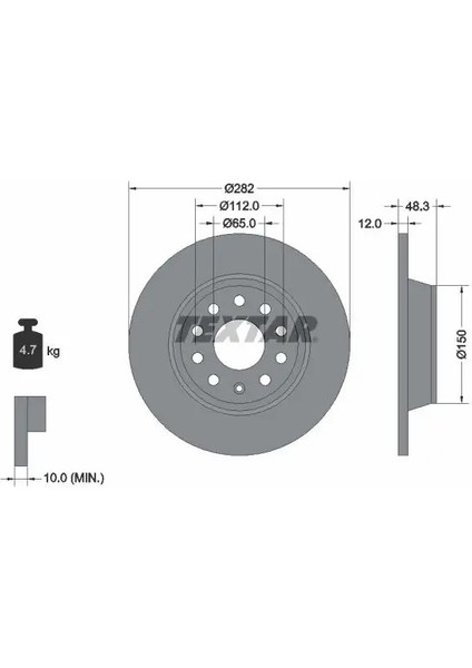 92140803 Arka Fren Diski 1K0615601AD 1K0615601M 3CD615601 (2 Adet Fiyatıdır)