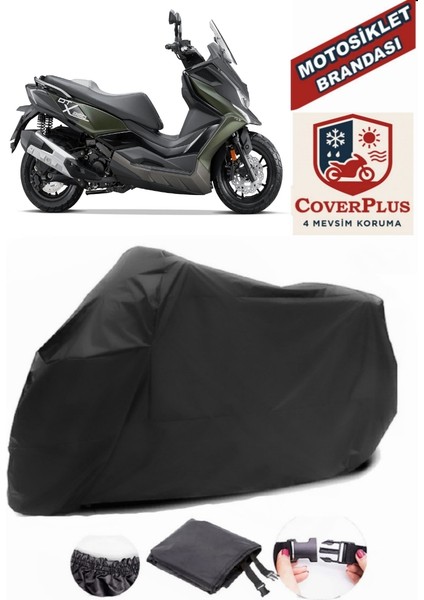 Kymco Dt X360 Motor Brandası Siyah Motorsiket Brandası Motor Örtüsü Çadır Su Geçirmez Motosiklet Kılıfı Motor Brandası