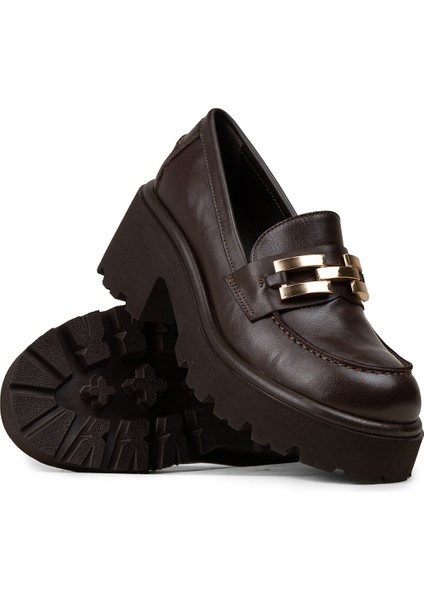 Kadın Hakiki Deri Kahverengi Topuklu Makosen - 82412ZKHVC01 modelleri