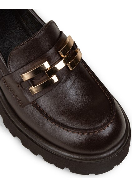 Kadın Hakiki Deri Kahverengi Topuklu Makosen - 82412ZKHVC01 indirimleri