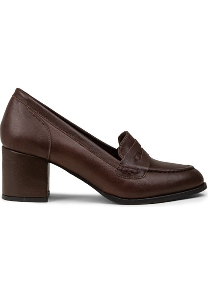 Kadın Kahverengi Hakiki Deri Topuklu Makosen - A3440ZKHVM01