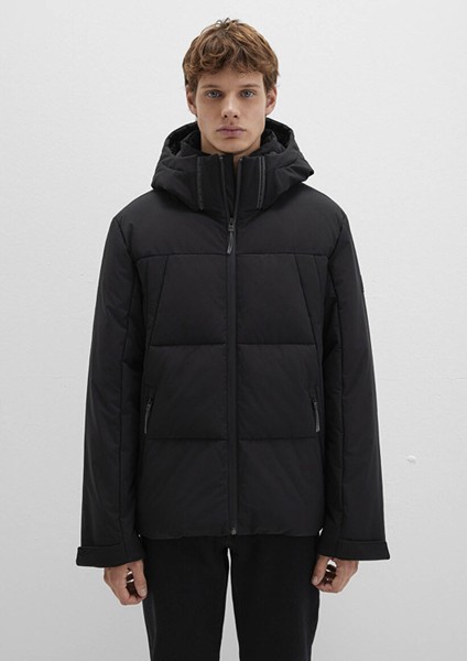 Su İtici Kapüşonlu Siyah Şişme Mont 0110675-71379 modelleri