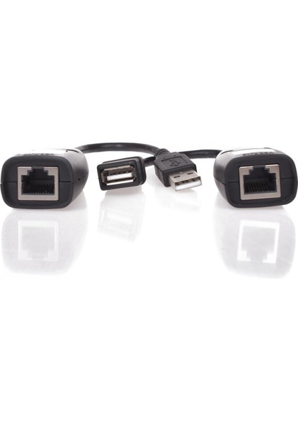 Vcom CU824 USB RJ45 Extender Plastik 45M Uzatıcı