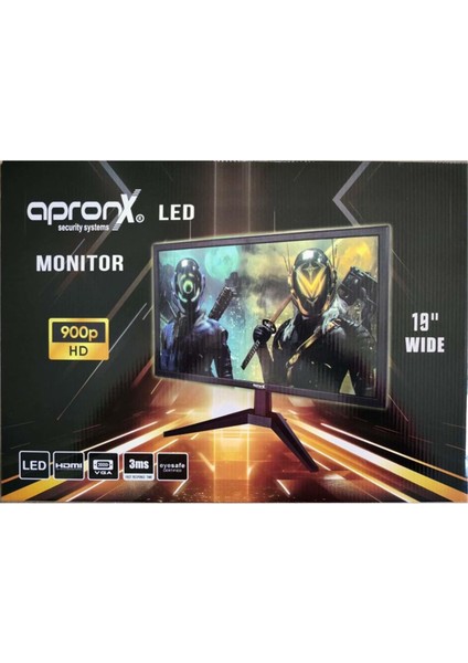 Apronx APX-NW19 900P 19" LED Vga+Hdmi Monitor
