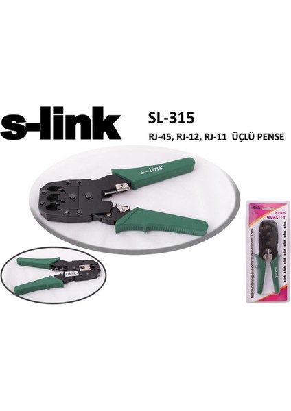 S-Link SL-315 Rj-45-Rj-12-Rj-11 Üçlü Pense