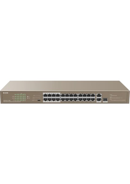 Tenda TEF1126P-24-250W 24 Port Poe+ 10-100 Switch Çelik Kasa Rack Mount