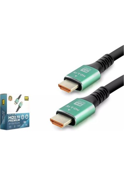 Hadron HDX2046 HDMI Kablo Pvc 8k 60HZ 2.1V Optıc Od8.0 5m Siyah