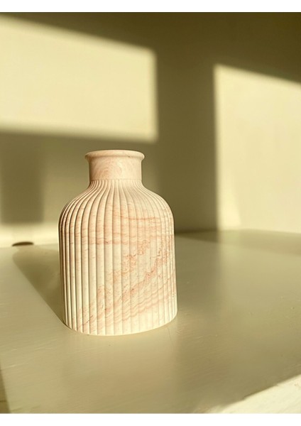Iskandinav Tasarım Dekoratif Vazo Pastel Tonları - Kahverengi Mermer Desen fiyatları