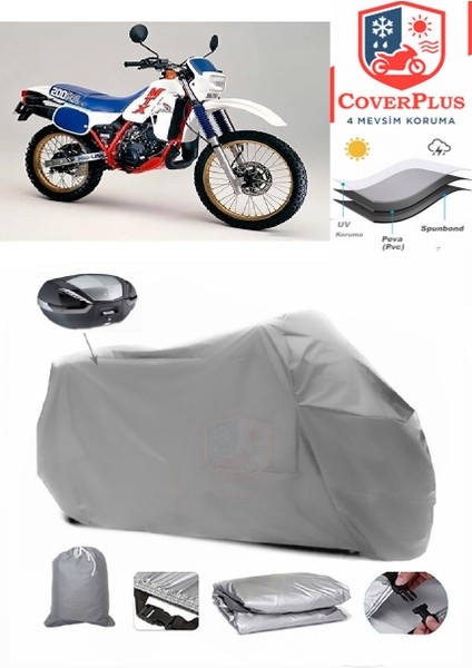Honda Mtx 200 Motor Brandası Gri Arka Çanta Uyumlu Motorsiket Brandası Motor Örtüsü Çadır Su Geçirmez Motosiklet Kılıfı Motor Brandası