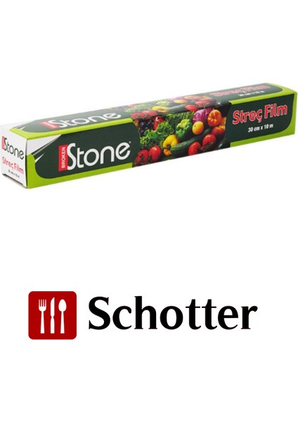 Pvc Gıda Streç Film – 30 cm x 10 M – 8mic. Mutfakta Kolay Kullanım Streç Film (3 Adet)