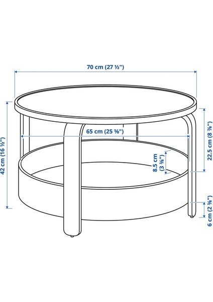 Borgeby Orta Sehpa Siyah 70 cm fiyatları