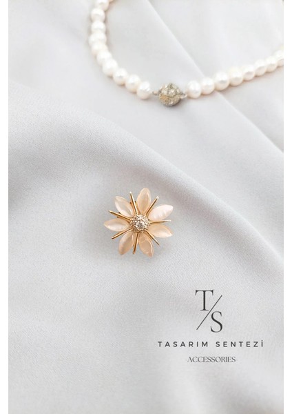 Broş Metal Rozet Çiçek Taşlı Mini Yaka Kıyafet Şapka Takı Aksesuar Hediye