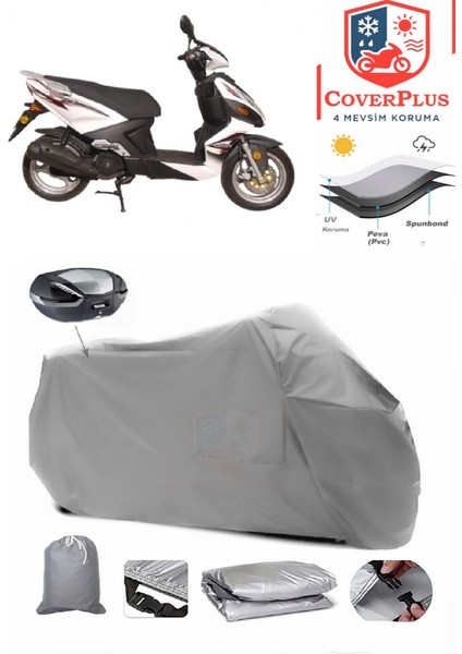 Lifan Eagle 125 Motor Brandası Gri Arka Çanta Uyumlu Motorsiket Brandası Motor Örtüsü Çadır Su Geçirmez Motosiklet Kılıfı Motor Brandası