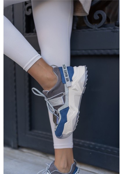 Breckas Mavi Gri Cirtli Sneakers fırsatları