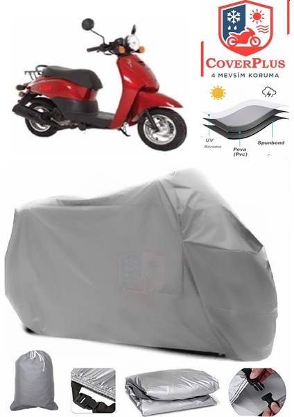 Motoran Ninety Motor Brandası Gri Motorsiket Brandası Motor Örtüsü Çadır Su Geçirmez Motosiklet Kılıfı Motor Brandası