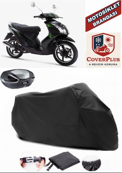 Arora Ar 150T-15 Motor Brandası Siyah Arka Çanta Uyumlu Motorsiket Brandası Motor Örtüsü Çadır Su Geçirmez Motosiklet Kılıfı Motor Brandası