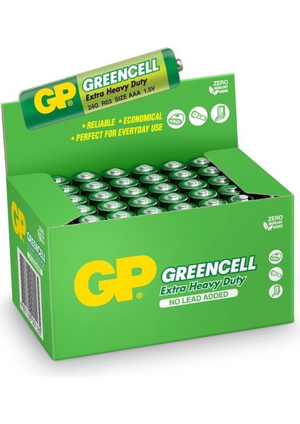 Gp Greencell R03 Aaa Boy Çinko Ince Kalem Pil 40'lı Paket GP24G-2S2