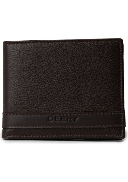 Hakiki Deri Kahverengi Yatay Erkek Cüzdanı - 00313MKHVZ01