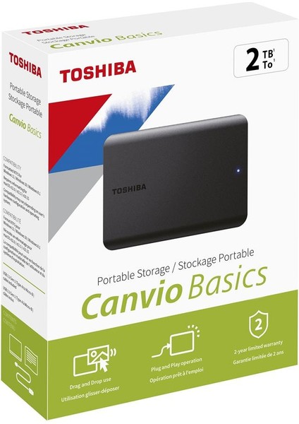 Toshiba 2tb Canvio Basic 2.5" Gen1 USB 3.2 Harici Harddisk (HDTB520EK3AA) fiyatları