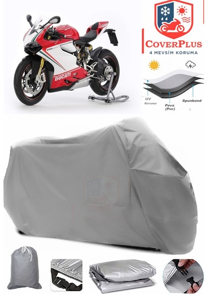 Ducati Panigale 1199 S Motor Brandası Gri Motorsiket Brandası Motor Örtüsü Çadır Su Geçirmez Motosiklet Kılıfı Motor Brandası