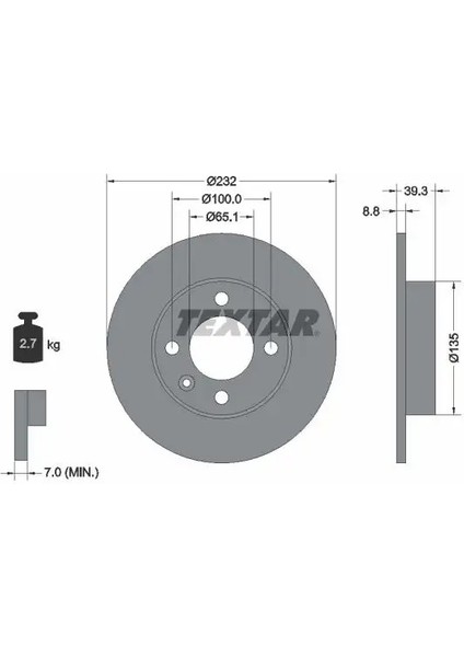 92098203 Arka Fren Diski 6N0615601A 6N0615601B (2 Adet Fiyatıdır)