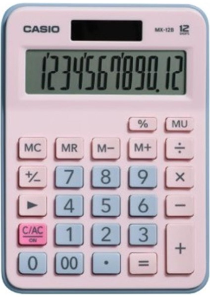 Casio MX-12B-PKLB Açık Pembe+Açık Mavi 12 Hane Masa Üstü Hesap Makinesi