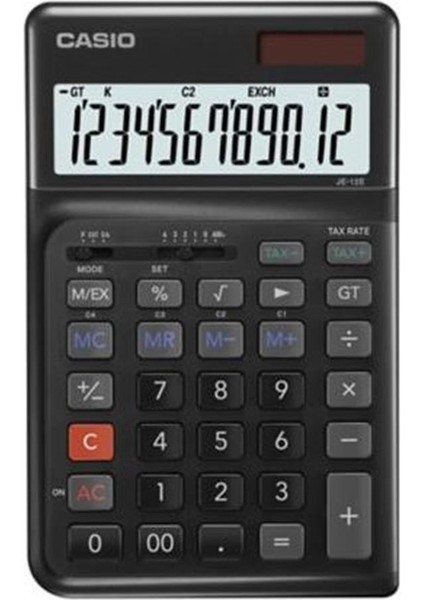 Casio JE-12E-BK Siyah 12 Hane Masa Üstü Ergonomik Tuşlu Hesap Makinesi fiyatları