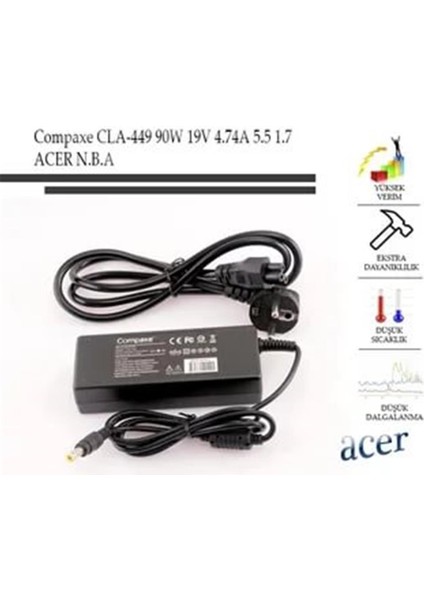 Compaxe CLC-902 19.5V 10A 7.4-5.0 Pinsiz Casper Notebook Adaptörü