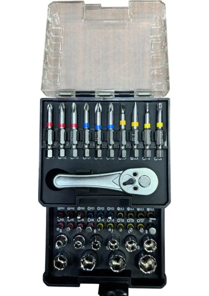 41 Parça 1/4'' S2 Bits ve Cr-V Lokma Seti