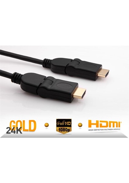 S-Link SLX-318 HDMI M-M 5m Altın Uçlu 24K + L Kon. 1.4 Ver. 3D Kablo