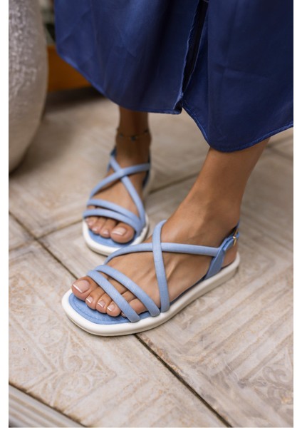 Make Kadın Kot Mavi Bantli Sandalet indirimleri