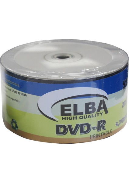 Elba Dvd-R 4,7GB-120MIN 50LI 16X Printable Dvd-R Shrink