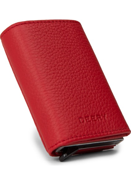 Hakiki Deri Kırmızı Mekanizmalı Dikey Erkek Cüzdanı - 00632MKRMZ01 fiyatları