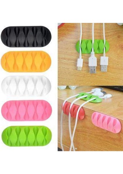 3 Adet - 5 Kanallı Kablo Düzenleyici - Masa Üstü Kablo Tutucu fiyatları