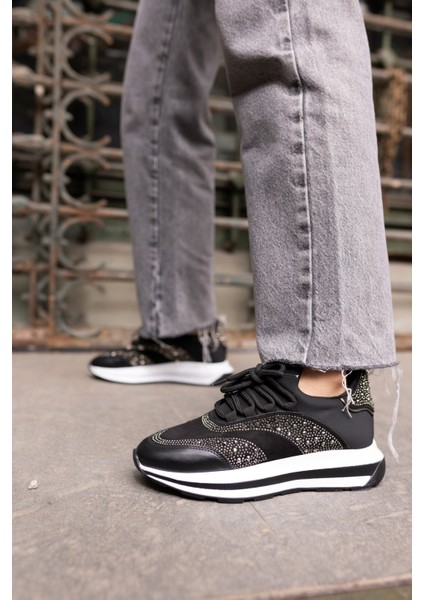 Colle Kadin Siyah Scuba Malzeme Siyah Taş Sneaker indirimleri