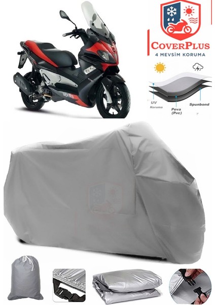Aprilia Sr Max 300 ?.e Motor Brandası Gri Motorsiket Brandası Motor Örtüsü Çadır Su Geçirmez Motosiklet Kılıfı Motor Brandası