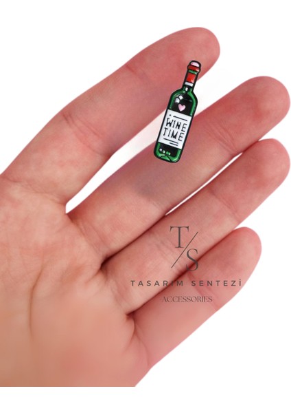 Rozet Metal Broş Mini Şarap Şişesi Minibar Barmen Barmaid Barista Yaka Çanta Kıyafet Şapka Aksesuar fırsatları