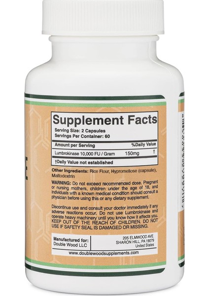 Lumbrokinase Enzymes 10,000 Fu Cardiovascular And Blood Circulation Support 120 Caps fiyatları